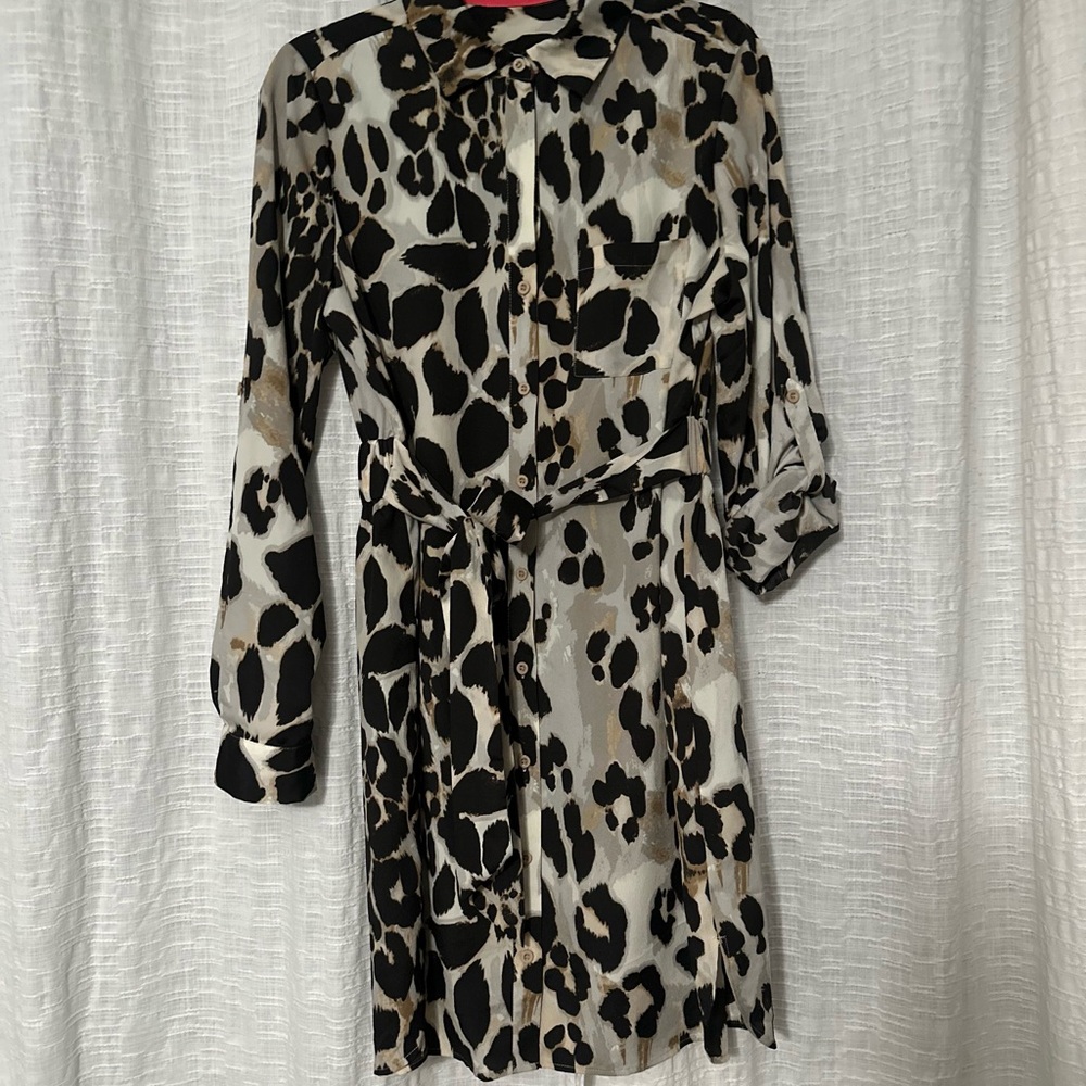 Eliza J Black and Tan Animal Print Mini Dress